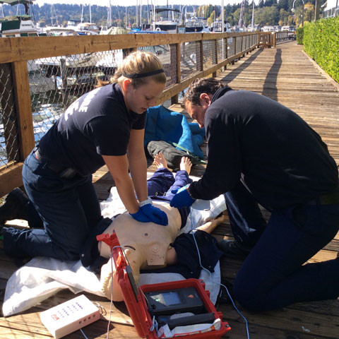 NSFD CPR Training on dock