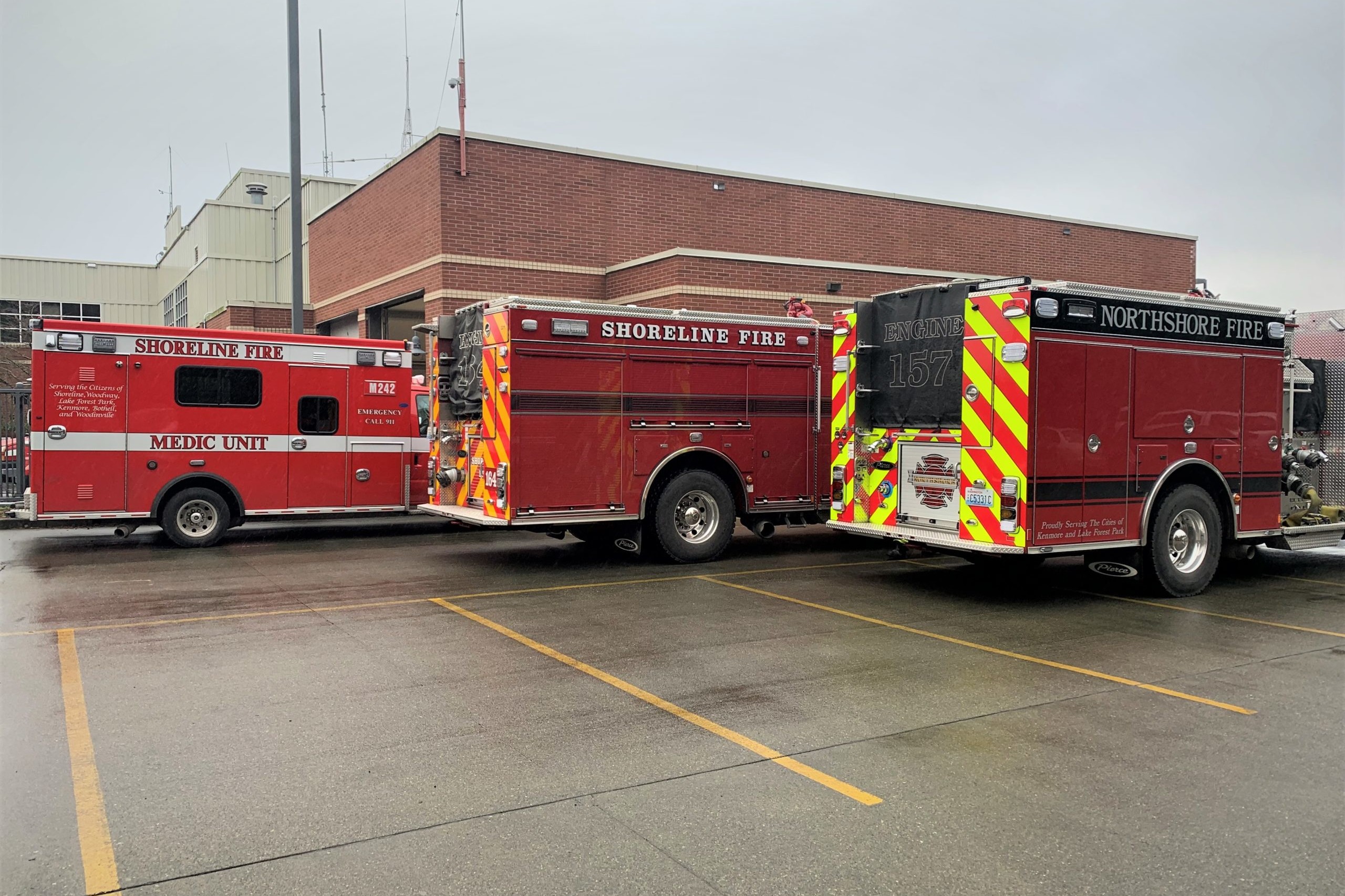 Northshore and Shoreline Fire engines